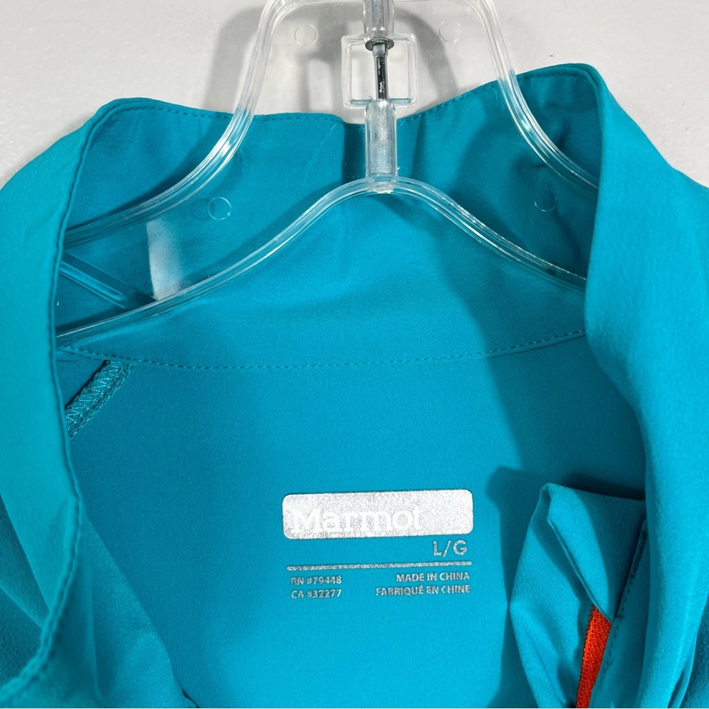 Marmot Women's Aqua Blue Neon Orange Half Zip Pullover Athletic Sweatshirt Large - Picture 3 of 7